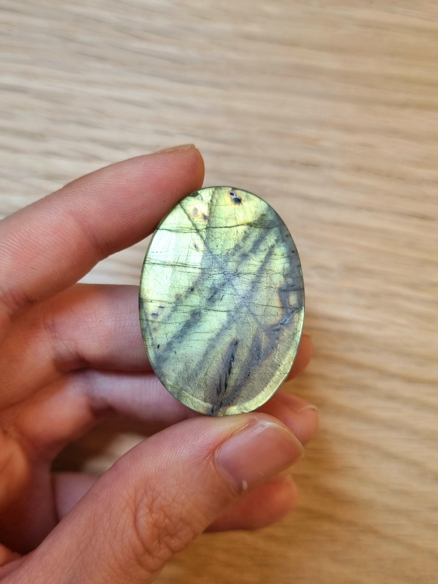 拉長石｜Labradorite｜ 黃光｜橢圓｜鏡面｜天然水晶 0408-18