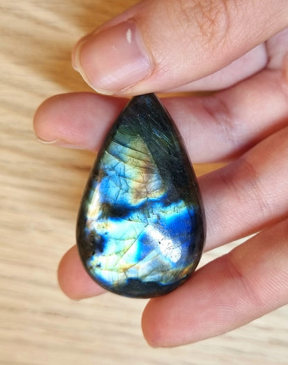 拉長石｜Labradorite｜ 彩光｜橘黃光｜藍光｜水滴｜星星｜天然水晶 0408-19